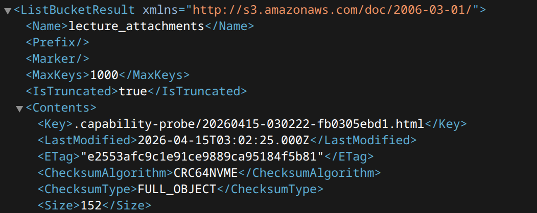XML S3 bucket listing