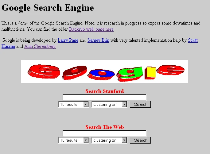 Original Google Homepage